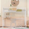 Twin Size Metal Loft Bed with Desk and Shelves - 2 of 4