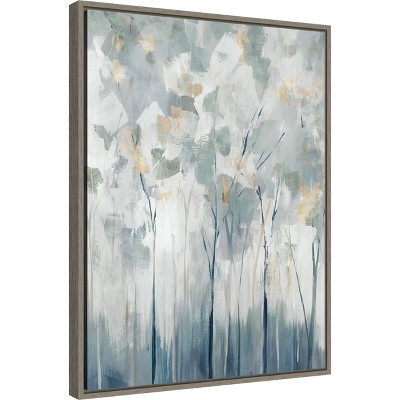 Blue and White Abstract Forest Canvas Wall Art for Kids 18" x 24"
