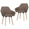 vidaXL Dining Chairs, 2 Pcs, Brown Fabric - 2 of 4