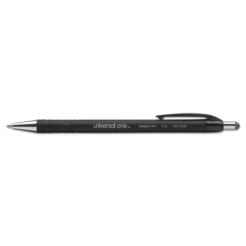 UNIVERSAL Comfort Grip Ballpoint Retractable Pen Black Ink Fine Dozen 15520, 4 of 9