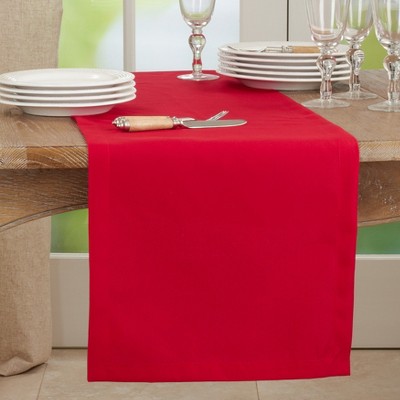 Crimson Red Polyester Everyday Table Runner
