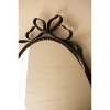 Wall Mirror, Metal Framed Oval 35.5"H – Matte Black Bow Detail Accent by Kalalou - 3 of 3