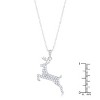 Slickblue Festive Reindeer Pendant Necklace – .35 Ct CZ, Rhodium Plated, Christmas-Themed Jewelry - 3 of 4