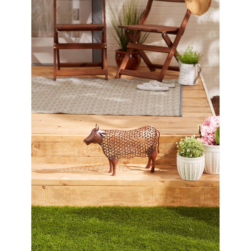 12&#34; Iron Chicken Wire Cow Sculpture Brown - Zingz &#38; Thingz, 5 of 14