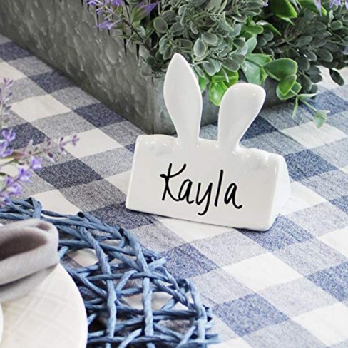 AuldHome Design Bunny Place Card Holders 6pk, Easter Spring Ceramic Reusable Place markers for Table - image 1 of 4