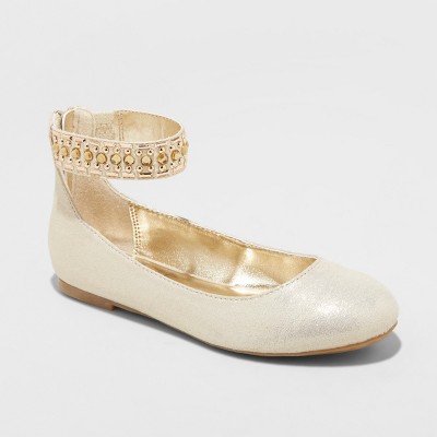 girls gold ballet flats