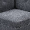 Royal Hampton 37 Inch Modular Corner Sofa Chair, Dark Gray Chenille, Solid Wood - 4 of 4