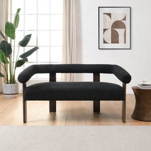 Christopher Knight Home Webb 53" Modern Rubberwood Boucle Upholstered Loveseat - 1 of 4