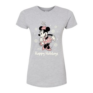 Women's - Disney - Minnie Happy Holidays Fitted Graphic T-Shirt - 1 of 3