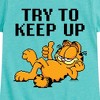 Girls' - Garfield - Try To Keep Up Fitted Short Sleeve Graphic T-Shirt - 2 of 4