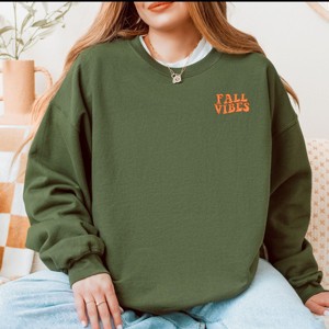 Simply Sage Market Embroidered Fall Vibes Retro Sweatshirt - 1 of 4