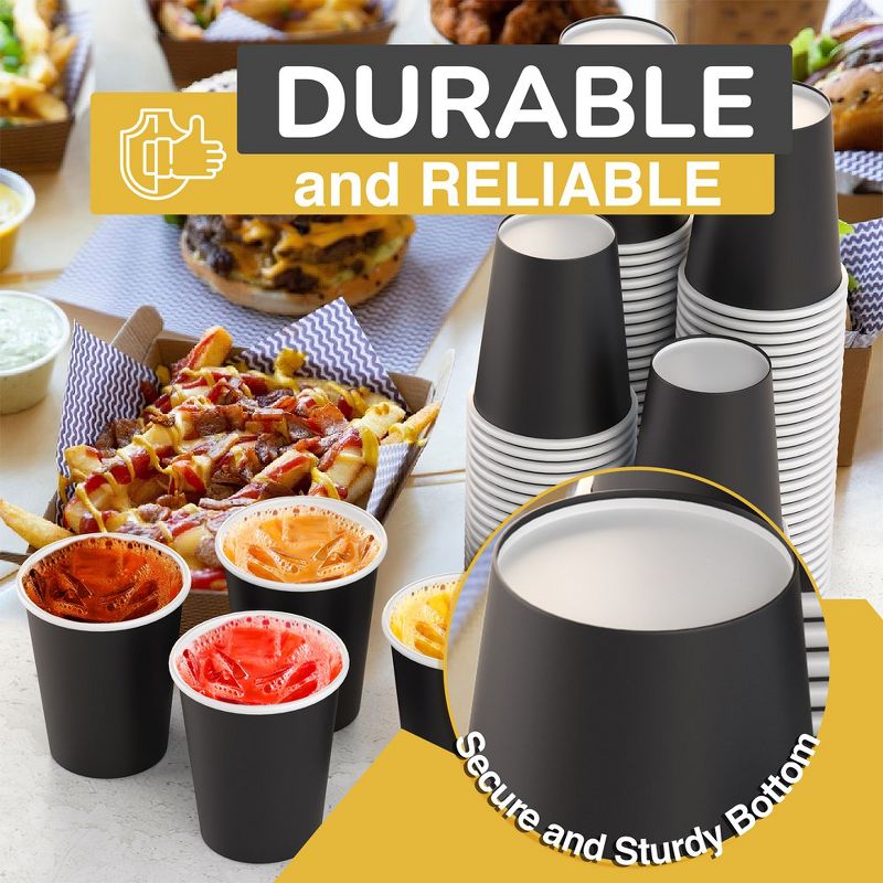 Crown Display 9 oz. Disposable Coffee Cups Paper Cups Hots Drinks/Cold Cups Durable Disposable Hot Tea Cup Disposable, 3 of 7