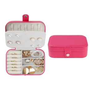 Unique Bargains Travel Portable Leather Jewelry Storage Display Holder - 1 of 4