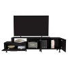 Vynxaria Contemporary Two-Tier TV Stand, Black Wengue, 69" Wide, Model for TVs up to 75" - 3 of 4