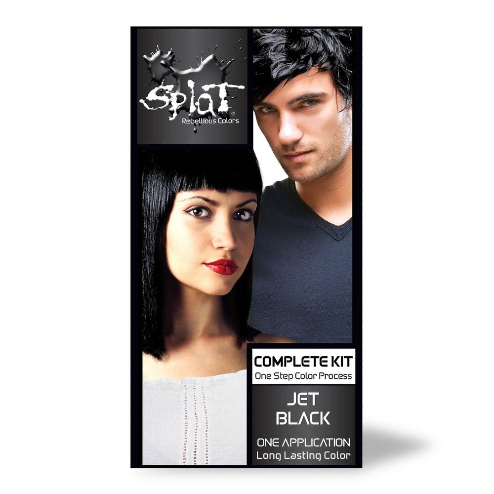 Photos - Hair Dye SPLAT Complete Kit Permanent Hair Color - Jet Black - 4.5 fl oz 