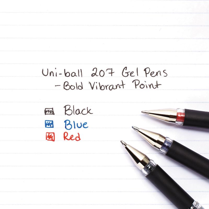Uni-ball 207 Impact Roller Ball Stick Gel Pen Blue Ink Bold 65801, 3 of 10