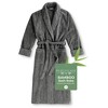 BedVoyage S/M Melange Viscose From Bamboo Cotton Bath Robe Charcoal - 4 of 4
