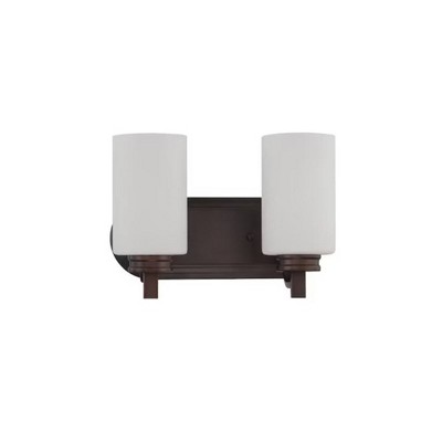 Sunset Lighting Dalton 2-Light Vanity 100W Opal Etched Glass , Provincial Bronze Finish