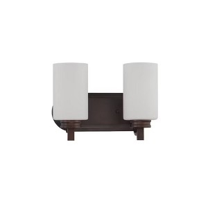 Sunset Lighting Dalton 2-Light Vanity 100W Opal Etched Glass , Provincial Bronze Finish - 1 of 4