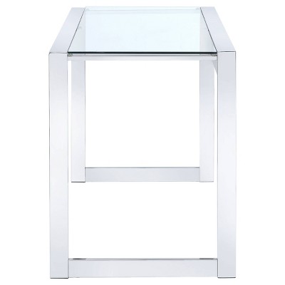 Hartford Contemporary 47'' Silver Glass Top Home Office Desk