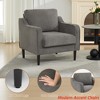Mid Century Accent Chair for Living Room, Modern Reading Chair for Bedroom,Linen Fabric Upholstered Armchair,Comfy Single Sofa Side Chair - 3 of 4
