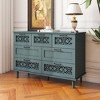 Wooden Sideboard Buffet Cabinet, Carved Chest of Drawers with 7 Storage Drawers Accent Cabinet for Living Room or Entryway – Maison Boucle - 2 of 4