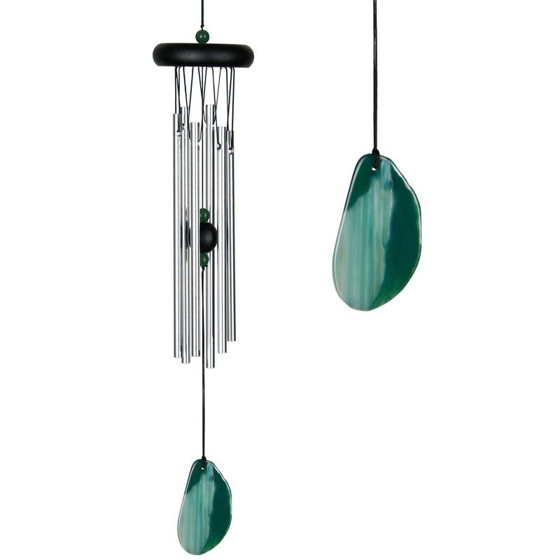 Woodstock Wind Chimes Signature Collection, Woodstock Agate Chime, Wind Chimes For Outdoor Patio and Garden, 18", 3 of 7