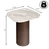 JONATAHN Y Milos 18" Rustic Minimalist Square Marble/Wood Accent Table - 4 of 4