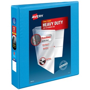Avery Nonstick Heavy-Duty View Binder, 1.5" One Touch Slant Rings, 1 Light Blue Binder (05401) - 1 of 4