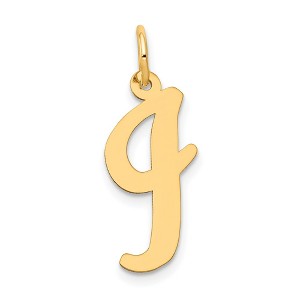 Black Bow Jewelry 14k Yellow Gold Madison Collection LG Classic Script Initial I Pendant - 1 of 4