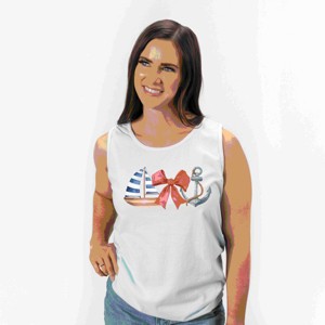Simply Sage Market Coquette Ship Anchor Garment Dyed Tank - 1 of 3