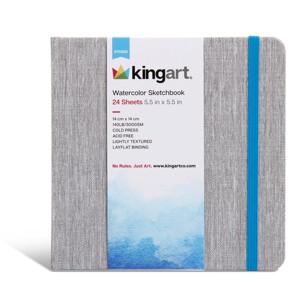 KINGART Watercolor Paper Sketchbook 5.5x5.5 24 Pages - 1 of 4