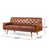 NicBex 3 Seater Sofa with Tufted Button Back and Seat Comfy Upholstered Couch with Wood Decoration for Living Room,Brown - 3 of 4