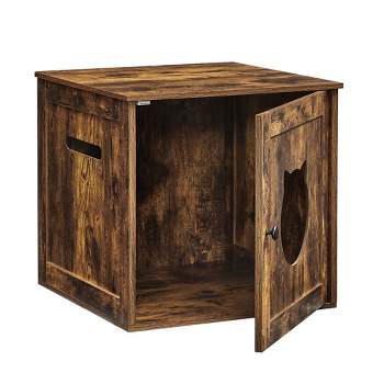 FEANDREA Cat Litter Box Furniture, Hidden Litter Box Enclosure Cabinet with Single Door, Indoor Cat House