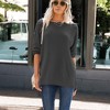 Amaryllis Women's Oversized Leopard Print Pullover Crew Neck Long Sleeve High-Low Hem Tunic Top - 3 of 4
