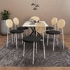 LeisureMod Velvet Dining Chair with Rattan Back, Set of 2 Side Kitchen Chair with Stainless Steel Base Euston Collection - 4 of 4