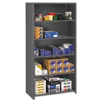 Tennsco Closed Commercial Steel Shelving Six-Shelf 36w x 24d x 75h Medium Gray ESPC62436MGY