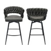 TOAOTBNBO Mid-century Counter Height Bar Stool Set of 2, Industrial Bar Chairs with Back Footrest Arm Barstools for Dining Room - 2 of 4