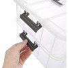 2-Tiers Stack Carry Storage Box with Handle,Transparent Stackable Storage Bin with Handle Lid Latching Storage Container for School&Office Supplies - 4 of 4