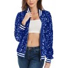 Anna-Kaci Women's Sequin Jacket Sparkle Long Sleeve Front Zip Casual Blazer Bomber Jacket With Pockets - 4 of 4