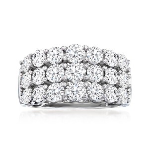 Ross-Simons 3.00 ct. t.w. Diamond 3-Row Ring in 14kt White Gold Size 10 - 1 of 4