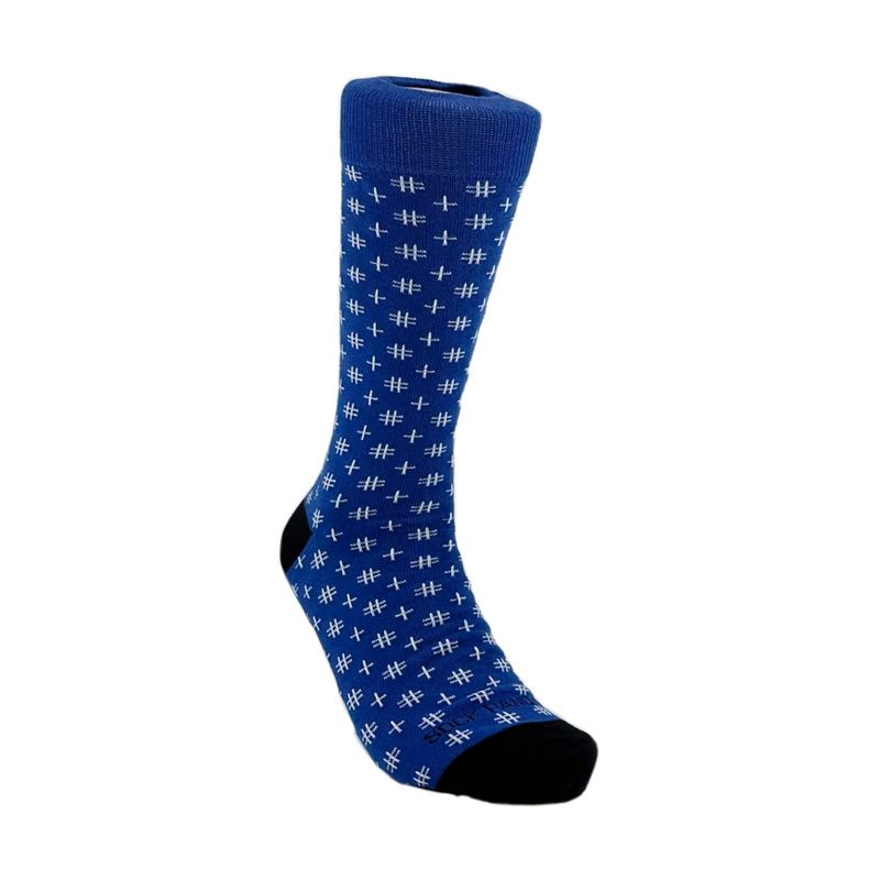 Blue Hashtag Patterned Socks from the Sock Panda (Men's Sizes Adult Large), 4 of 6