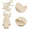 Allegra K Women's Solid Open Toe Lace Up Padded Insole Mid Chunky Heeled Sandals - 3 of 4