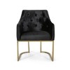 26'' Velvet Modern Glam Club Chair with Curved Design, Button-Tufted Diamond Stitch, Gold Accents and Iron Frame - 2 of 4