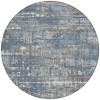 Denim Blue And Gray Geometric Washable Indoor Outdoor Area Rug - 4 of 4