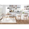 Vynxaria  Industrial Dining Table in White Metal and Brown Wood-Pressed Grain Bamboo - 3 of 4