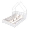 YNXARIA White Wood Queen House Platform Bed Equipped with Guardrails and 2 Drawers - 4 of 4
