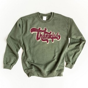 Simply Sage Market Women's Graphic Sweatshirt Thankful Retro - 1 of 2