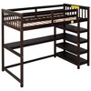NicBex Twin/Full Size Loft Bed with Under-bed Desk & Storage,Space-Saving Study & Sleep Loft Bed with Shelves,Loft Bed for Kids,Teen,Adults - 2 of 4