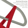 100 Piece Set of Velvet Slim Profile Heavy Duty Felt Hangers with Stainless Steel Swivel Hooks in Gray - 4 of 4